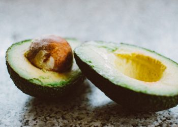 avocado fruit cut in half