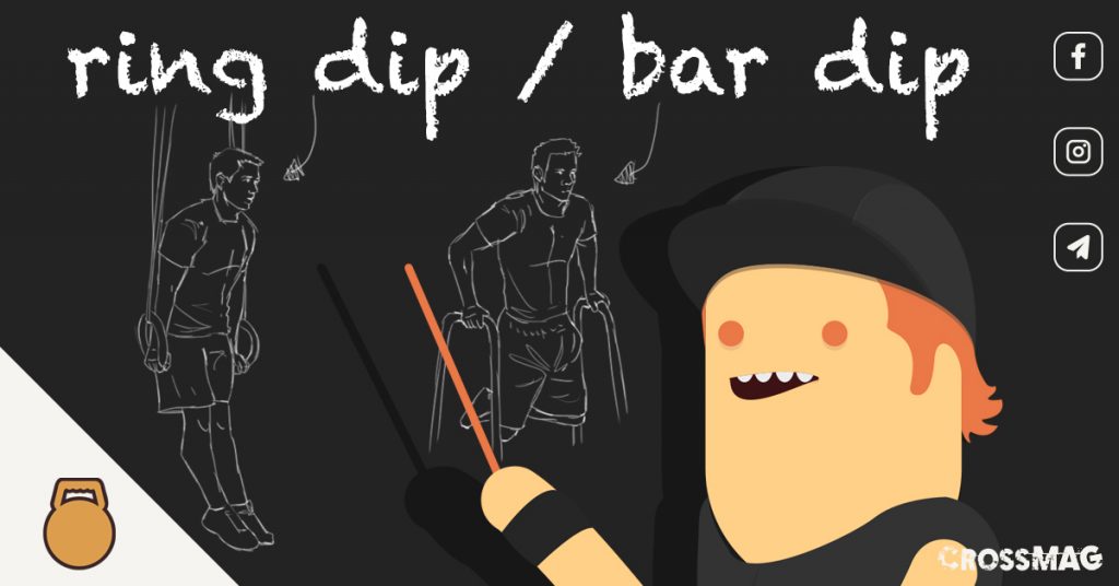 Ring dip against dip bar