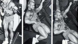 Bodybuilder performs the Sissy Squat in a classic image
